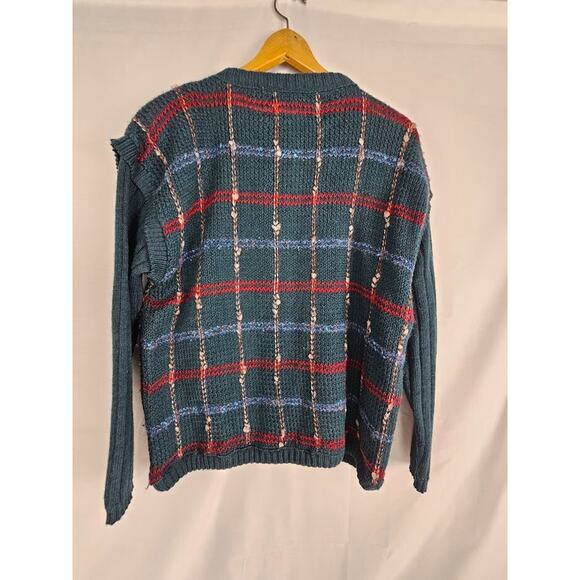 Vtg Pendleton Miss Sophisticates Sweater LG Red Green Cardigan Christmas Plaid - Picture 6 of 6